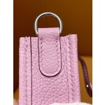 Mini Evelyn pink tc leather silver buckle